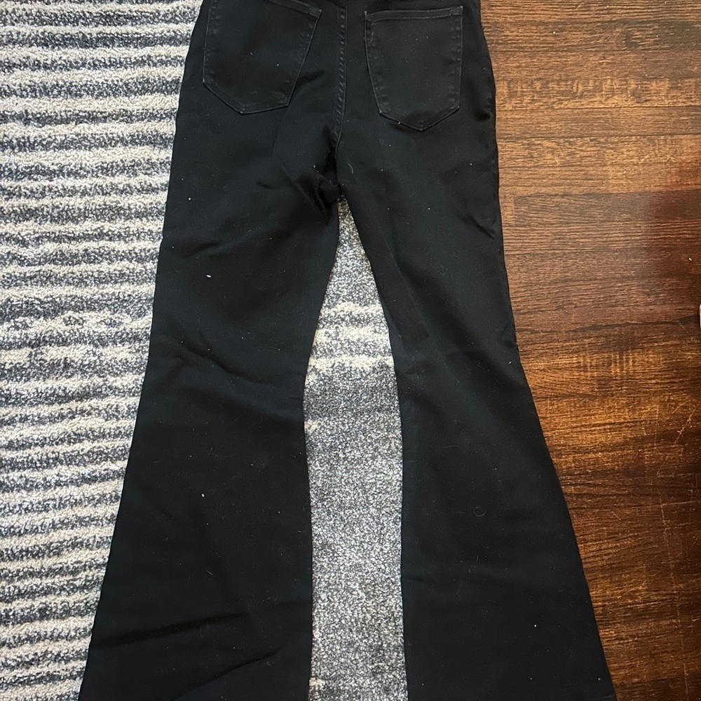 Abercrombie & Fitch Jeans The Flare Ultra High Rise Black Wash Dark 25 0s short - Picture 6 of 9